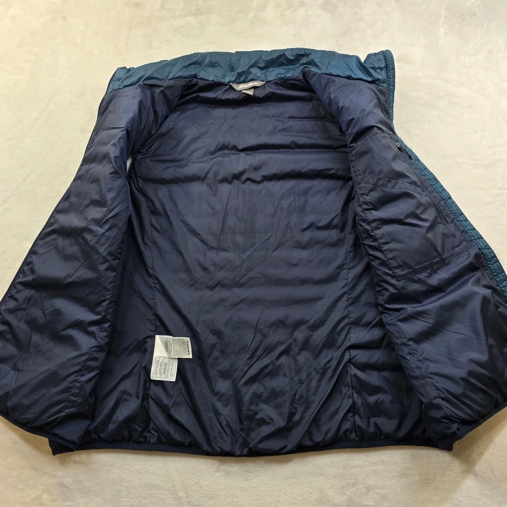 Eddie Bauer Down Puffer Vest Mens 2XL Blue‎ Quilted EB650 Fill Power